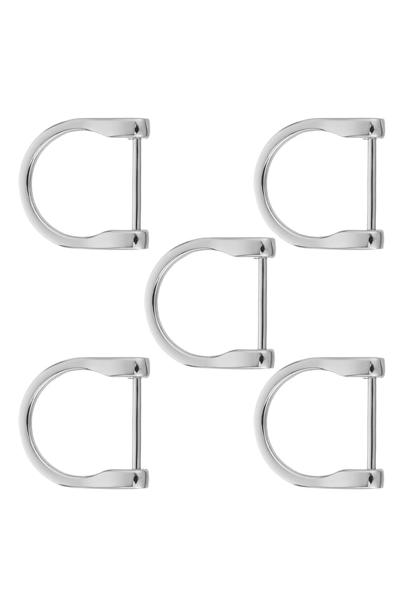Set of 5 Plated Metal Horseshoe Buckles for Straps with Removal Mechanism
