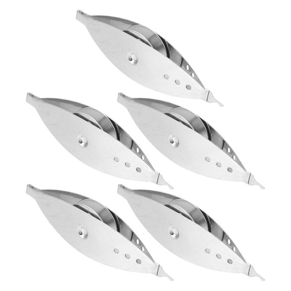 HAMPPLIES 5Pcs Metal Tatting Shuttle for Knitting Lace Making Durable Plated Silver Hand Sewing Tool Set
