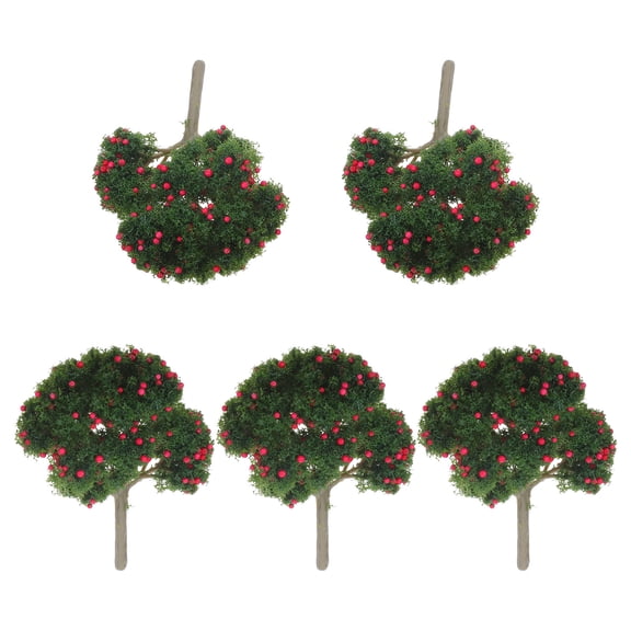 HAMPPLIES 5-Pack Realistic Plastic Landscape Trees for Train Sets and Diorama Accessories, Model Scenery Decoration