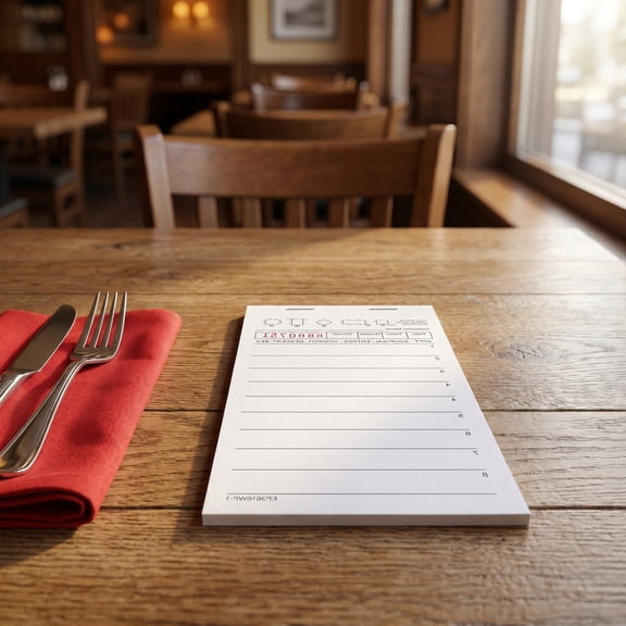 HAMPPLIES 5Pcs Numbered Server Notepads for Restaurant Order Taking White Sheets for Fast Service
