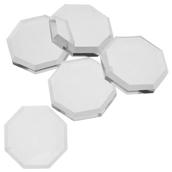 HAMPPLIES 5Pcs Octagon Glass Fabric Weights for Sewing Clear Pattern Weights for Precise Cutting