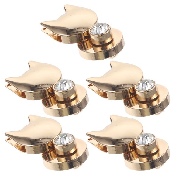 HAMPPLIES 5-Pack Small Cat-Shaped Bag Locks, Zinc Alloy Handbag Clasps for Purse Security