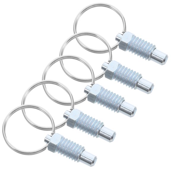 HAMPPLIES 5Pcs Spring Pin Latch with Indexing Pull Ring Plated Silver Steel for Trailer Gate Assembly