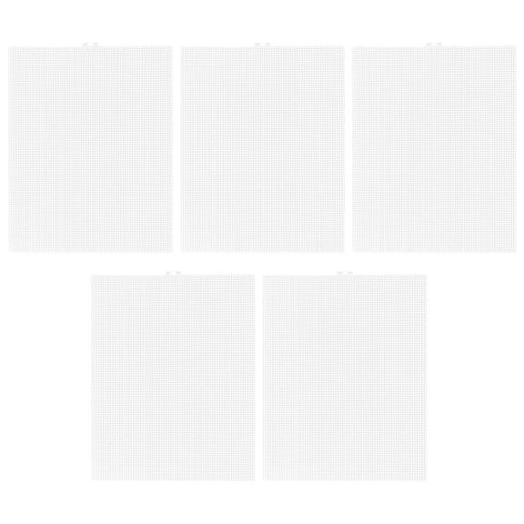 HAMPPLIES 5-Pack White Plastic Mesh Canvas Sheets for Crafting, Crochet Bags, Needlework, and Projects