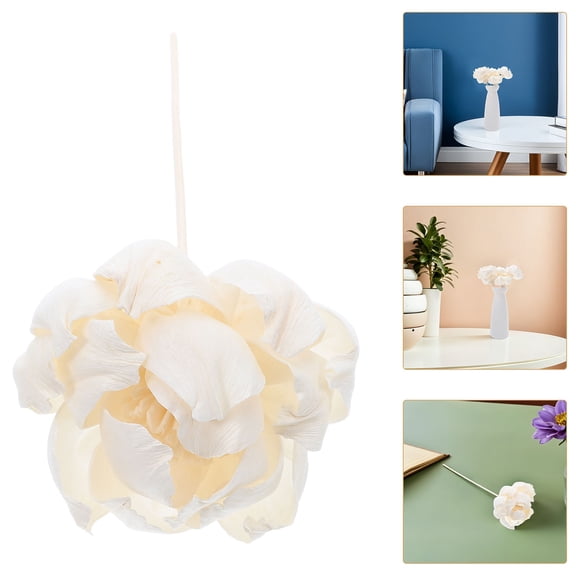 HAMPPLIES 5-Piece Peony Flower Reed Diffuser Sticks, Pith Paper and Wood Refill Stems for Home Fragrance, Aromatherapy Decor
