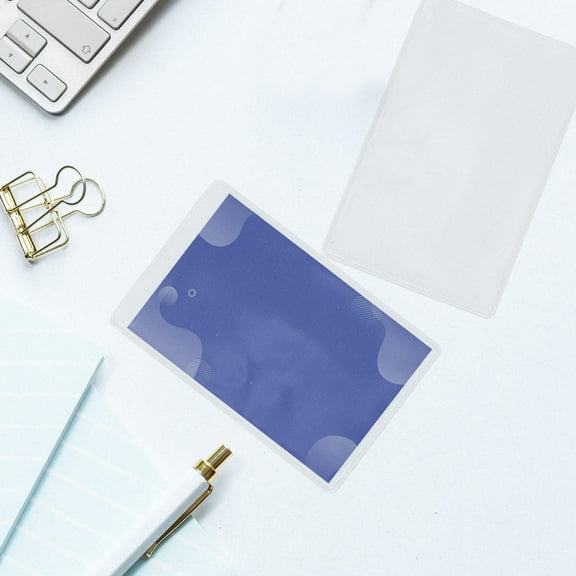 HAMPPLIES 5pcs Transparent Card Protectors Credit Card Covers Clear Sleeves For Convenient Storage