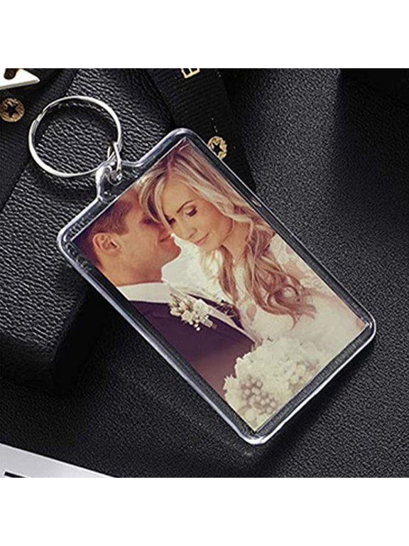 6-Pack Clear Photo Insert Keychains, Unique Picture Frame Key for Keys and Everyday Use