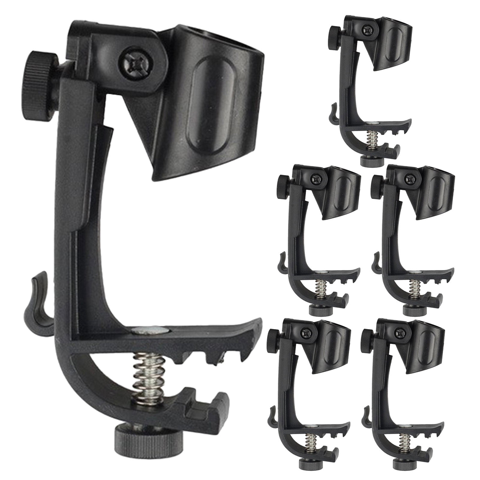 Meatal Instruments HAMPPLIES 6Pcs Adjustable Drum Microphone Clips Black Universal Metal ...