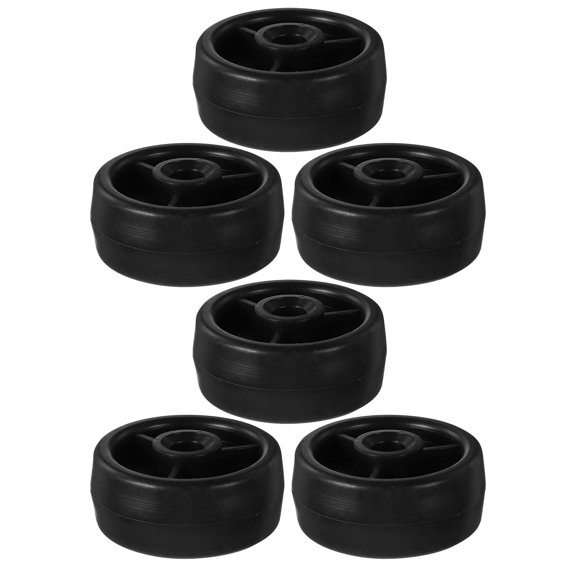HAMPPLIES 6Pcs Black Plastic Fitness Roller Wheels for Exercise Bike and Treadmill Replacement