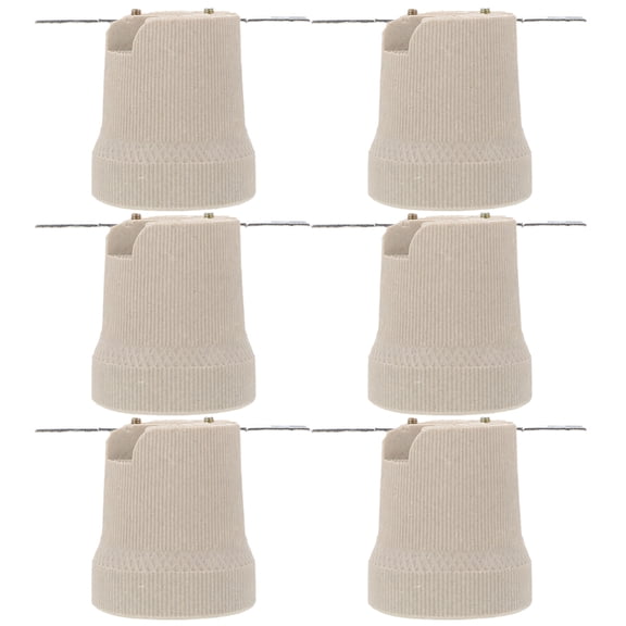 HAMPPLIES 6Pcs Durable Ceramic Lamp Socket for Kitchen Bedroom and Garage Lighting
