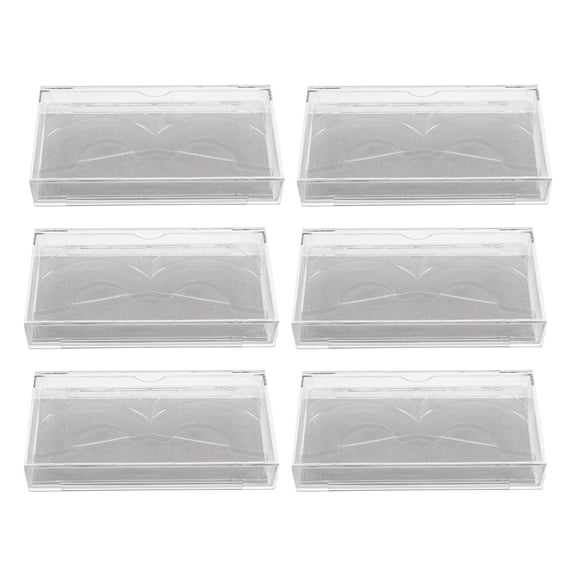 HAMPPLIES 6Pcs False Eyelash Case Plastic Portable Organizer for Women Daily Makeup