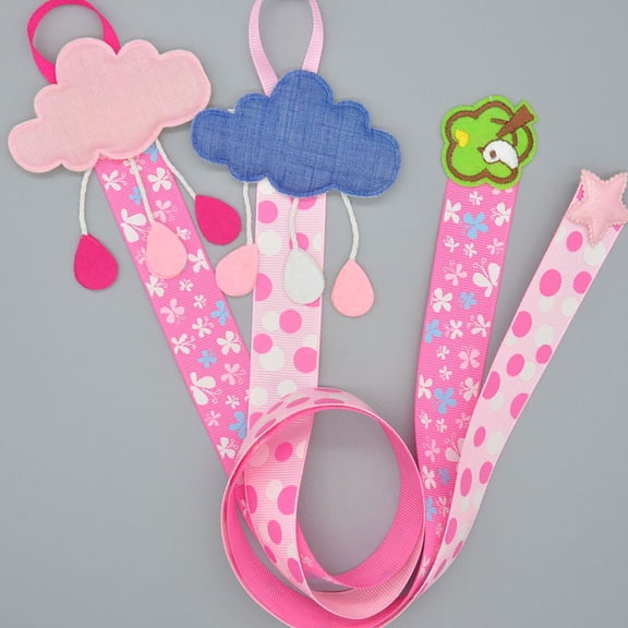 HAMPPLIES 6Pcs Hair Pin Holders Storage Belt Assorted Color Blue 27x1.1x0.2in Cloth Hairpin Storage Hair Clip Hanger