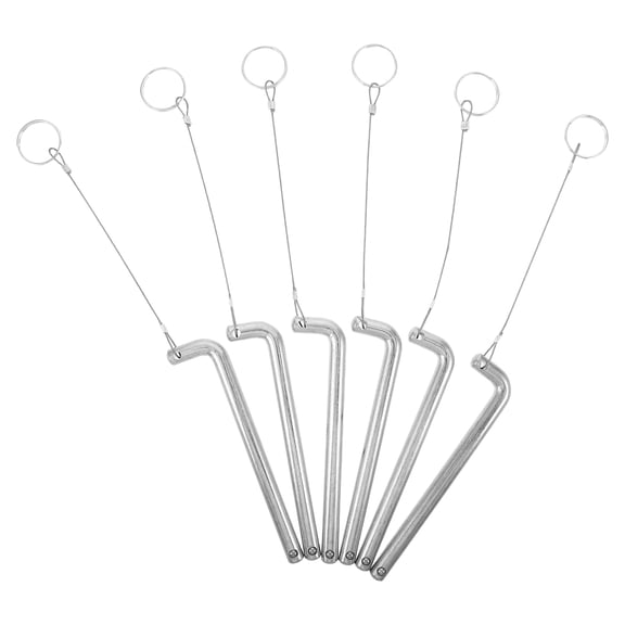 HAMPPLIES 6Pcs Heavy Duty Ball Locking Pins with Lanyard Cable for Marine Hardware and Boat Bimini Tops