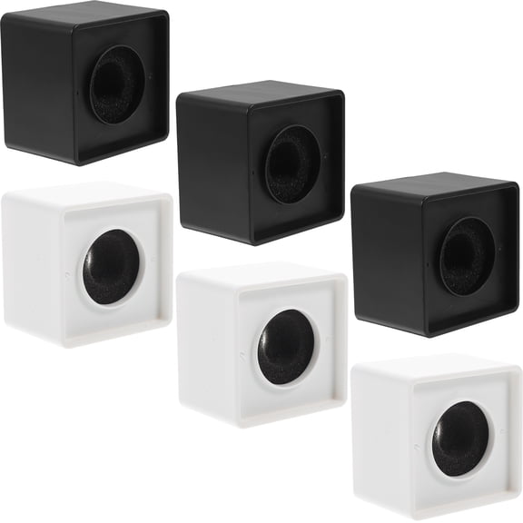 HAMPPLIES 6pcs Mini Mic Flag Station Microphone Flag Cube Cover Black ABS for TV Stations
