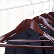 HAMPPLIES Dark Red Wooden Coat Hangers, Fine Polished Clothes Hangers for Drying, Storage, Closet Organization
