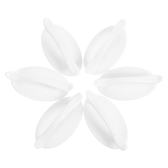 HAMPPLIES 6Pcs White Peel and Stick Drawer Pulls Minimalist Round Handles for Kitchen and Closets