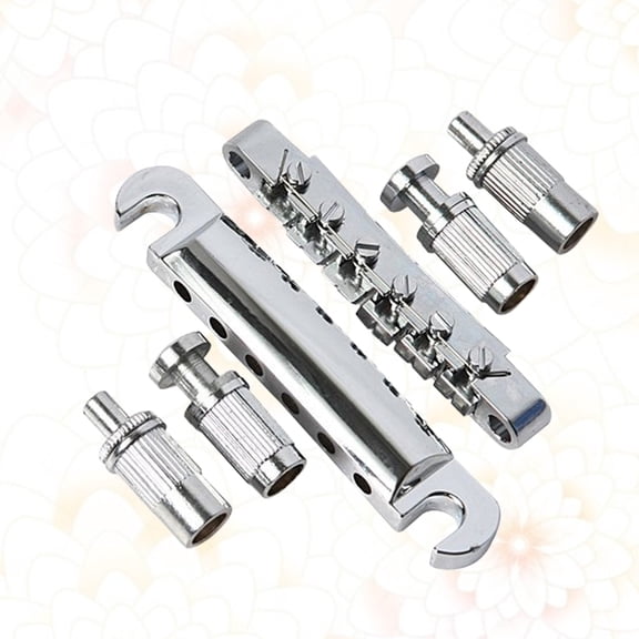 HAMPPLIES 6-Piece Electric Guitar Locking Bridge Set with Fast Action Metal Bridge Tuning and Easy Adjustment