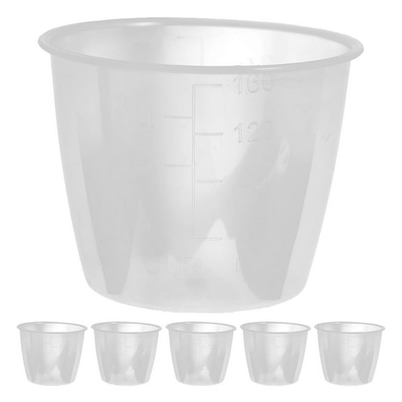 HAMPPLIES Set of 6 Transparent Plastic Rice Measuring Cups with Smooth Non-Stick , PP Material for Kitchen Use