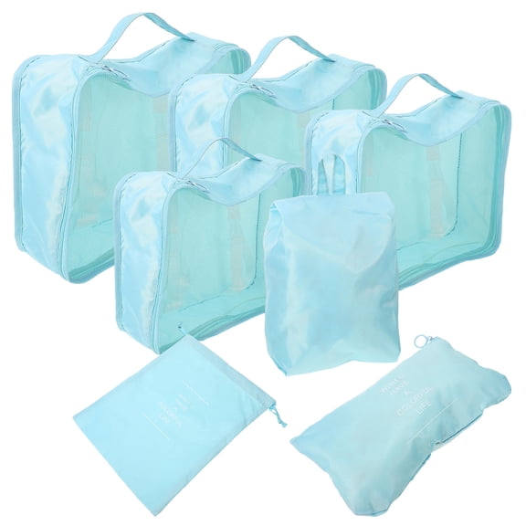 HAMPPLIES 7-Piece Travel Packing Cubes Set for Men & Women, Suitcase Organizers with Various Sizes 15.7x11.8x4.7in & 12.6x9.8x4.3in