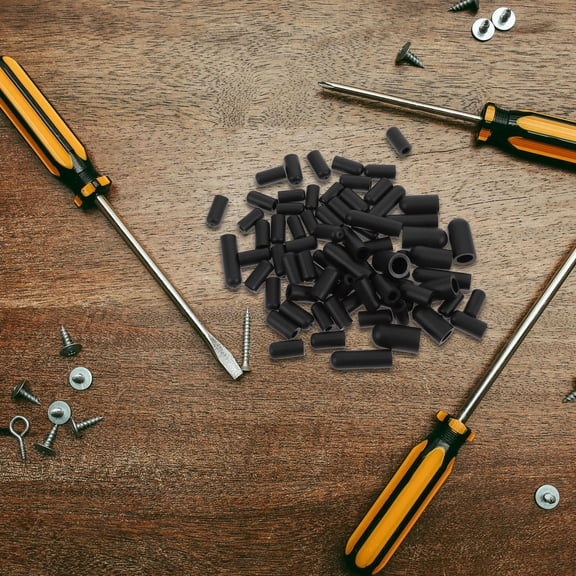 HAMPPLIES 80Pcs Rubber Vacuum Cap Assortment Kit For Automotive Hose End Caps Black Protection Set