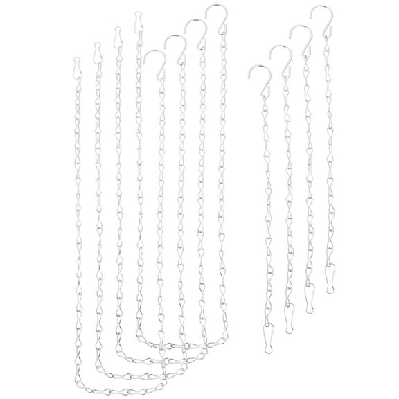 HAMPPLIES 8Pcs Hanging Chain For Bird Feeders Decorative Chains Silver Iron For Outdoor Use