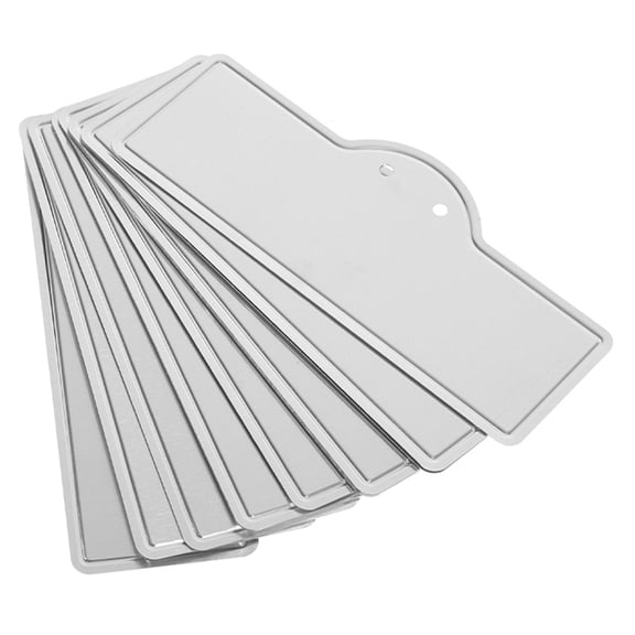 HAMPPLIES 8Pcs Outdoor Label Metal Plant Labels Silver Rectangle For Garden Marking By Gardeners