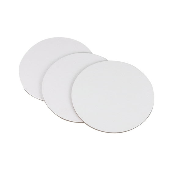 HAMPPLIES 8Pcs Round Canvases Boards for Painting White 10cm x 10cm x 0.3cm