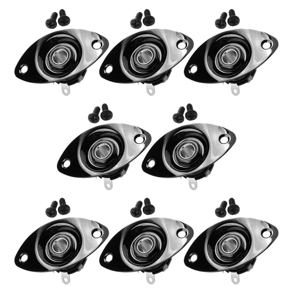 HAMPPLIES 8Pcs Black Guitar Audio Interface with Stable Transmission for Indoor and Outdoor Use