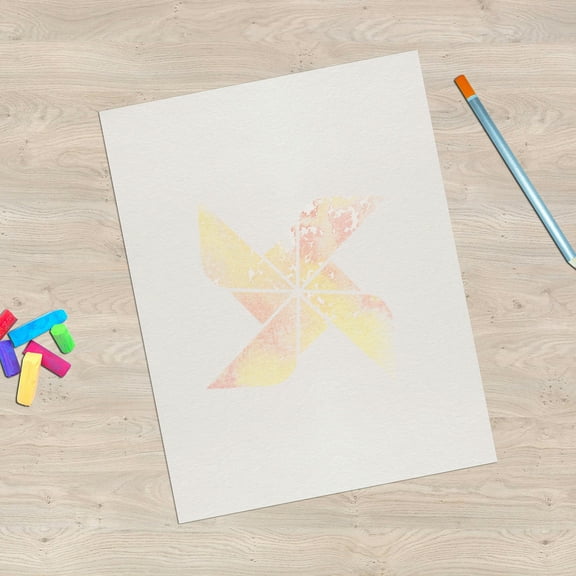 HAMPPLIES White Plastic Windmill Stencils Reusable for Craft Projects, Spray Painting, and Decorations