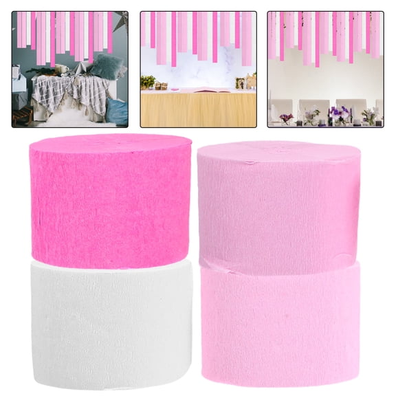 HAMPPLIES White Crepe Paper Streamers for Party Decorations, Romantic Ambiance, Special Events and Celebrations