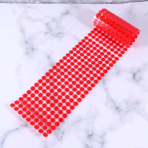 HAMPPLIES 900Pcs Red Round Dot Sticker Hook and Loop Tape Tenacious Durable Polyester Material