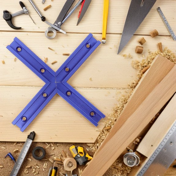 HAMPPLIES Adjustable Blue Miter Clamp for Woodworking with Precise Positioning and Durable Design