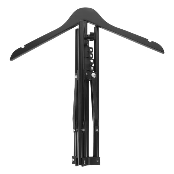 HAMPPLIES Adjustable Foldable Clothes Steamer Rack with Tripod Base for Home Use in Black