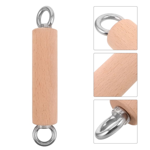 HAMPPLIES Wooden Grip Cable Pulley System Gym Handles for Home Fitness Training