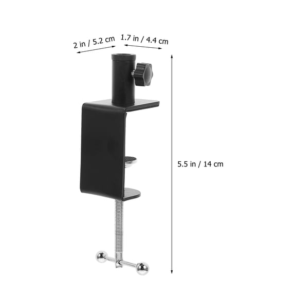 HAMPPLIES Adjustable Table Mount Clamp in Black Aluminum Alloy for Home Desk with Durable Metal Design
