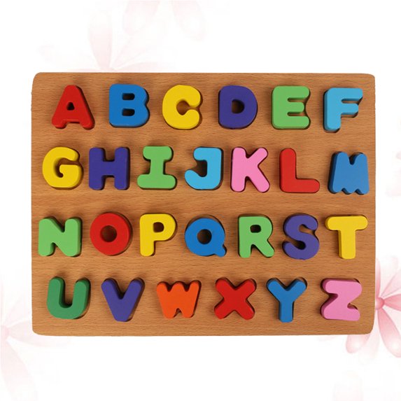 HAMPPLIES Alphabet Puzzle 1Pack Wooden Square for Children under 14 Years Old Educational Toy