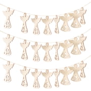 HAMPPLIES 30Pcs Angel Shape Wood Cutouts Unfinished Craft Supplies for Ornaments Khaki 3.1x3.1in Wooden Pieces