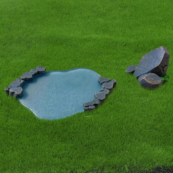 HAMPPLIES Artificial Moss Mat for Garden 1Pcs Green Square Fake Grass Mat 49.0x49.0x0.3in