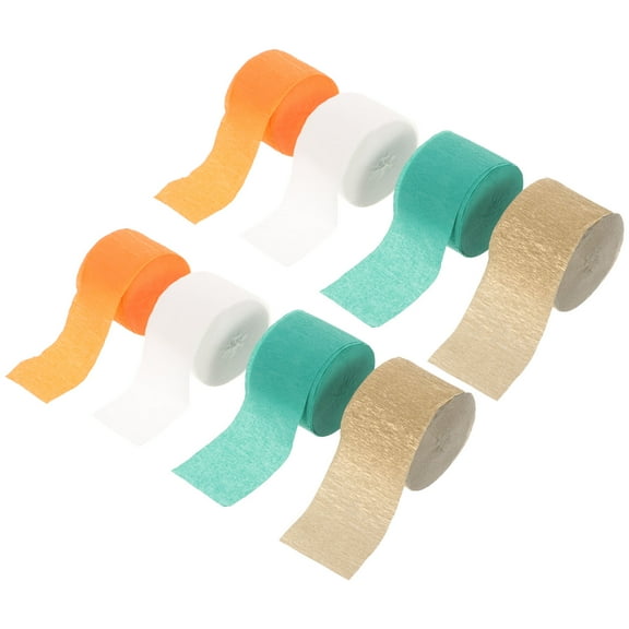 HAMPPLIES Assorted Color Paper Streamers for Decoration Easy to Use and Remove 8 Rolls