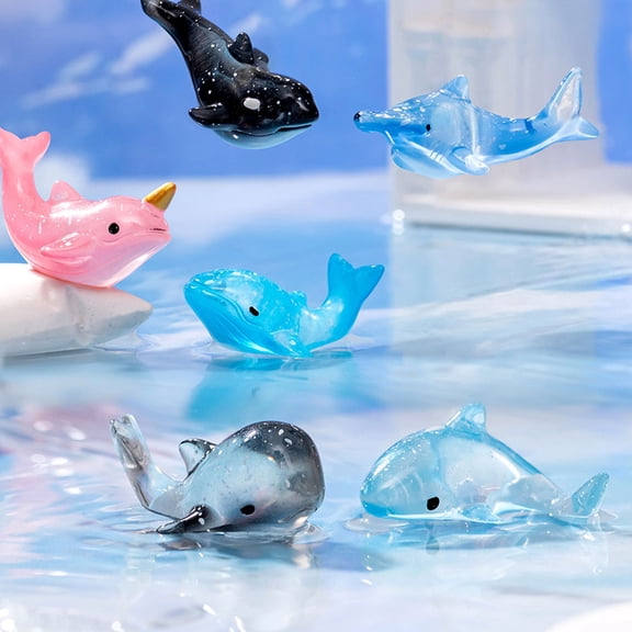 HAMPPLIES Assorted Color Resin Ocean Animal Figurines Including for Aquarium and Landscape Decoration