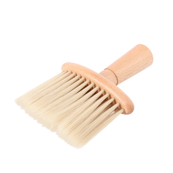 HAMPPLIES Hair Cutting Kit, Beige Neck Duster, Wooden Handle, Safe Broken Hair Removal