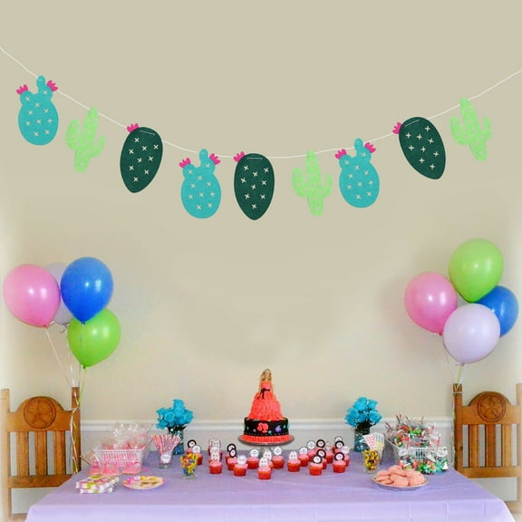 HAMPPLIES Birthday Banner for Kids Cactus Theme Non Woven Fabric 118.11 in Long 1Pack