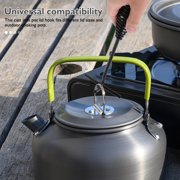 HAMPPLIES Cast Iron Pot Lid Hook with Spiral Handle Heat Protection for Outdoor Camping