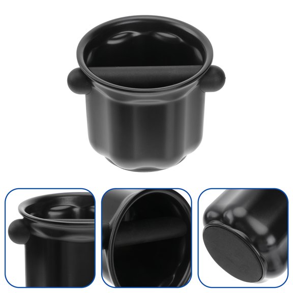 HAMPPLIES Black Espresso Coffee Knock Box with Non- ABS Grind Container for Use