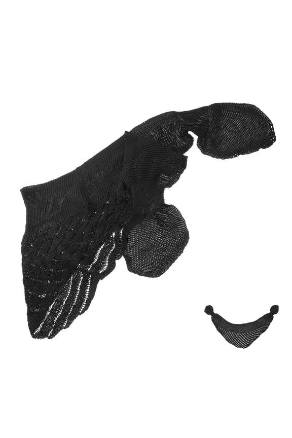 Black Knit Sweaters Shawl Wrap with Hollow Pattern and Fake Collar for Versatile Styling