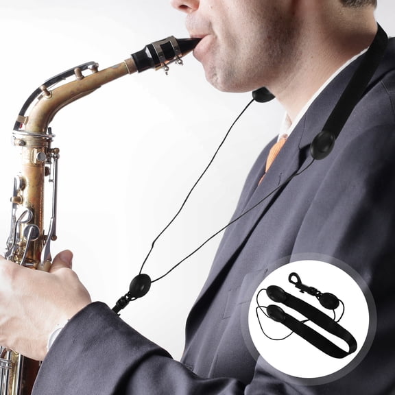 HAMPPLIES Adjustable Nylon Saxophone Strap with Swivel Hook for Brass and Woodwind Instruments