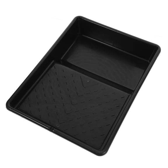 HAMPPLIES Black Plastic Paint Tray for Painting Walls with Tool Organizer Features