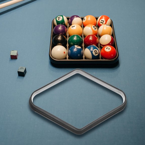 HAMPPLIES Black Plastic Rhomb Billiard Ball Rack Sturdy Pool Table Accessory for Home Use