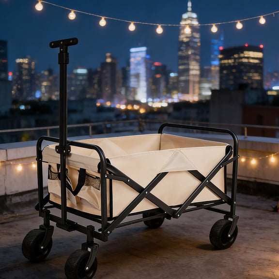 HAMPPLIES Black Retractable Cart Handle Kit for Folding Wagon Easy Installation Outdoor Use
