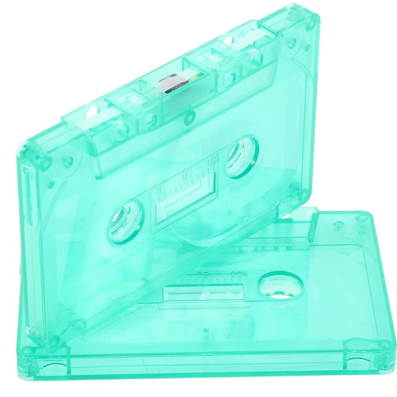 HAMPPLIES Blank Audio Cassette Tapes 2-Pack, Reusable Plastic Blank Cassettes for Recording and Decoration